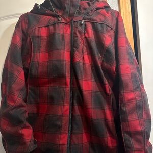 Cabela’s Womans Red And Black Plaid Jacket & Coat